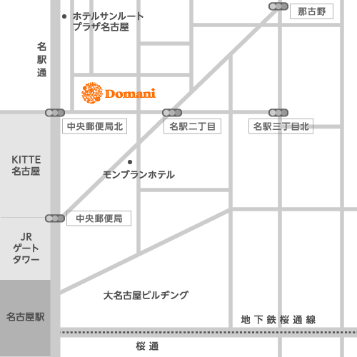 Domani 名古屋駅前店 地図